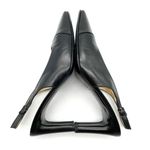 St. John Black Leather Slingback Heels Size 7 Made in Italy Square Toe Pumps VTG Photo 9
