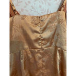 Altar'd State  Gold Floral Satin Ruffed Mini Dress L Photo 3