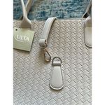 NWT! ULTA Beauty Pale Gray Faux Leather Tote Bag White Photo 1