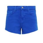 L'Agence L’AGENCE Audrey Jean Shorts Mid Rise Cut Off Blue Stretch Denim US 25 NWT Photo 3
