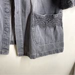 Jeanology Grey Denim Crochet Jacket size 16 Gray Photo 7