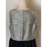 Umgee  Silver Metallic And Black Skirt V‎ Neck Sleeveless Mini Dress Size L Photo 6
