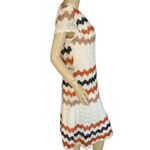 Dress Barn CREAM, BROWN & ORANGE ZIG ZAG PRINT LACE CROCHET SHIFT DRESS (16) Photo 4