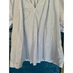 Old Navy  Blue White‎ Striped Blouse Top V Neck Short Sleeve Flowy Womens Photo 3