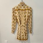 Paige Portofino Floral Crinkle Silk Chiffon Shirtdress in Birch Turmeric Size S Photo 11