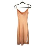 LPA  Revolve Dress Women XXS Orange White Gingham Check Cowl Neck Front Slit Midi Photo 1