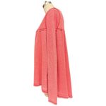 Free People  We The Free Coral Thermal Henley Babydoll Top Size Medium EUC Photo 6