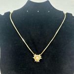 Christian Dior Radiant Flower Snowflake Faux Pearl Crystal Pendant Necklace Photo 0