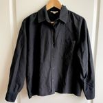 Djerf Avenue  Breezy Shirt Black Size Small Organic Cotton Boxy Fit Photo 0