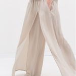 ZARA  Flowy High Waist Wide Leg Pants w/ Side Slits Black Size S NEW Photo 0