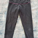 Lululemon Heather Gray Contrast Pink Stitching Cropped Leggings Size 4 Photo 0