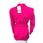 ZARA NEW  Women's Pink Long Sleeve Collared Belted Blazer Coat Jacket Top Size XS Photo 1