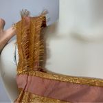 Vintage Handmade Dress Gold Fringe Ribbon Pink New Years Eve Christmas Holiday Size XXS Photo 8
