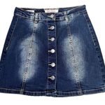 Hot Kiss Women’s Blue Denim Mini Skirt with Button Closure Photo 0