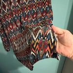 Rafaella  Southwest Zipper Detail Top Blouse Western Tribal Stretch Large Photo 3