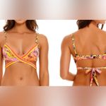 Agua Bendita NWT  NECHI praia BIKINI TOP reversible shimmer FREE PEOPLE swim M Photo 1