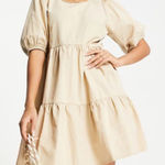Charlie Holiday  Mini Tan Smock Cotton Dress(Size 8) Photo 0