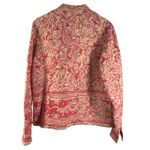Coldwater Creek  Red Paisley Zip Jacket Cotton Boho Floral Textured Women's L Photo 7