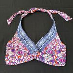 Athleta  Halter Bikini Top 32‎ D/DD Floral Print Swimsuit Beach Vacation Photo 0