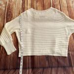 SheIn Women Long Sleeve Round Neck Ivory Ribbed Knit Pullover Sweater Size Small Photo 5