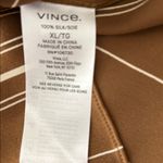 Vince  Striped 100% silk shirt, Brown with  Cream stripes, Size XL, NWT Photo 11