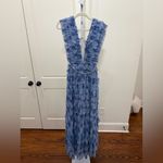 Jovani  39143 Print / Blue Formal Gown NWT Size 4 • Ruffled, Pleated, Statement Photo 5