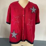 Norton Studio vintage Americana womens red short sleeve cardigan size L Size L Photo 0