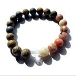 Crystal Beaded Bracelet Boho Stretch Power Tan Photo 1
