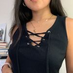 ZARA Basic Black Tie Tank Photo 1