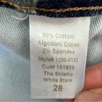 Current/Elliott Current Elliot The Stiletto White Star Print 80’s Ankle Skinny Jeans Photo 5