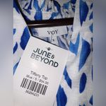 June & Beyond Blue & green Tiffany Embroidered Blouse size Small nwt Photo 1