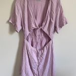Abercrombie & Fitch  linen blend cut out shirt dress size large purple lavender Photo 1