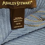 Ashley Stewart  Sweater  blue ribbed rhinestones braid cutout pullover Size 14/16 Photo 5