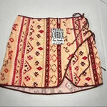Free People  Womens CLEO Aztec Printed Side Slit Wrap Mini Skirt Sz XS NWT Sample Photo 1