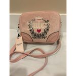 Juicy Couture  Pink Crossbody Bag Embroidered Crown‎ Heart Chain Strap New Photo 1