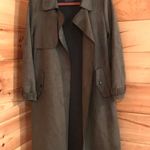 ZARA AMAZING  ARMY GREEN TEXTURED SOFT TRENDY TRENCH COAT JACKET Photo 0