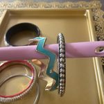 Women’s Vintage Set of Stylish Bangles in Mixed Colors, Five Total Silver Photo 2