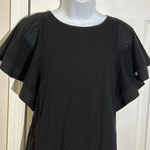 J.Crew Shift Dress Black Swiss Dot Flutter Sleeve Lined Zip Up Boho size 0 Photo 2