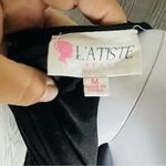 L'ATISTE  shorts romper black with tulle flowing sleeves with pearl style beads M Photo 7