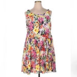 Ralph Lauren Lauren | Multicolor Floral Sleeveless Cocktail Party Dress Size 14 Photo 1