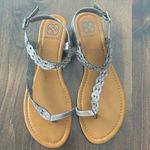 Daisy Fuentes ⭐️  Gisele Silver Summer Sandal Silver‎ Metallic Strappy Womens 11 Photo 1