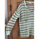 Zaket & Plover Loose Knit Long Sleeve Pullover Multicolor Striped Women’s Small Green Photo 1