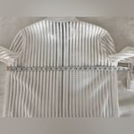 Ming Wang  Full Zip Mesh Jacket Women's  M White w/Black Trim
3/4 Sleeves Classic Photo 10