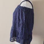 Kensie  Jeans navy off shoulder blouse size medium Photo 3