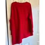Chico's  Red Asymmetrical Knit Sweater | Size 3 (2X) Cotton Blend Tunic Photo 4
