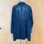 EthyL Denim Embellished Jeans Jacket Women's XL Dark Wash Rhinestone Embroidery Black Photo 1