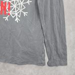 None Gray Snow Flake Christmas Holiday Oh What Fun Cozy Winter Print Top Medium Photo 3