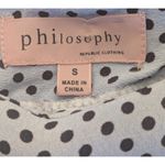 Philosophy Republic Clothing S Blue Polka Dot Long Sleeve Blouse Photo 1
