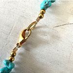 Brass elephant pendant necklace with carnelian, turquoise and red jasper beads Photo 8