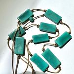 Bronzite and faux turquoise beaded adjustable necklace Blue Photo 2